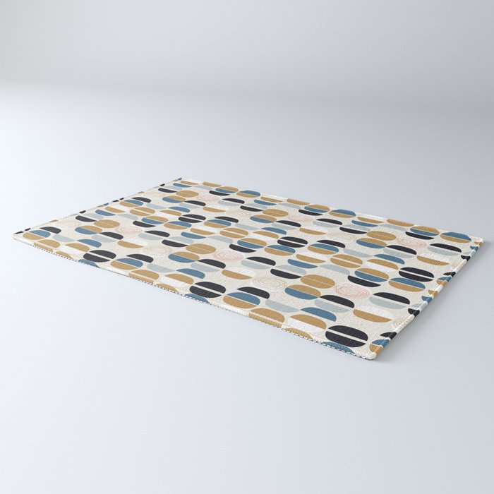 Mid century geometric pattern Rug Gallery Image 3