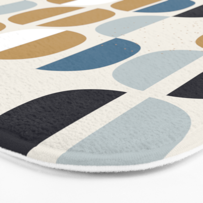Mid century geometric pattern Bath Mat Gallery Image 3