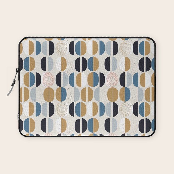 Mid century geometric pattern Laptop Sleeve Gallery Image 1
