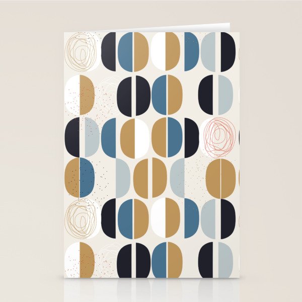 Mid century geometric pattern Stationery Card Gallery Image 2