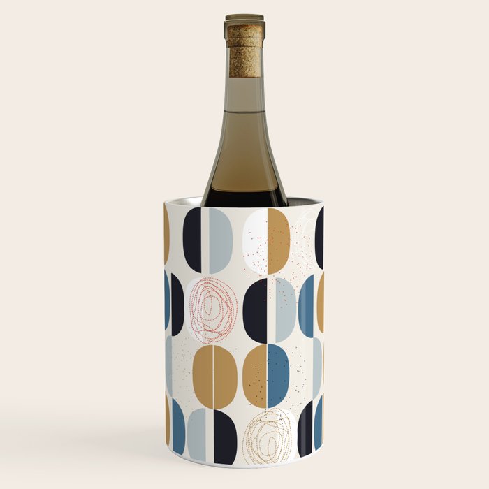 Mid century geometric pattern Wine Chiller Gallery Image 2