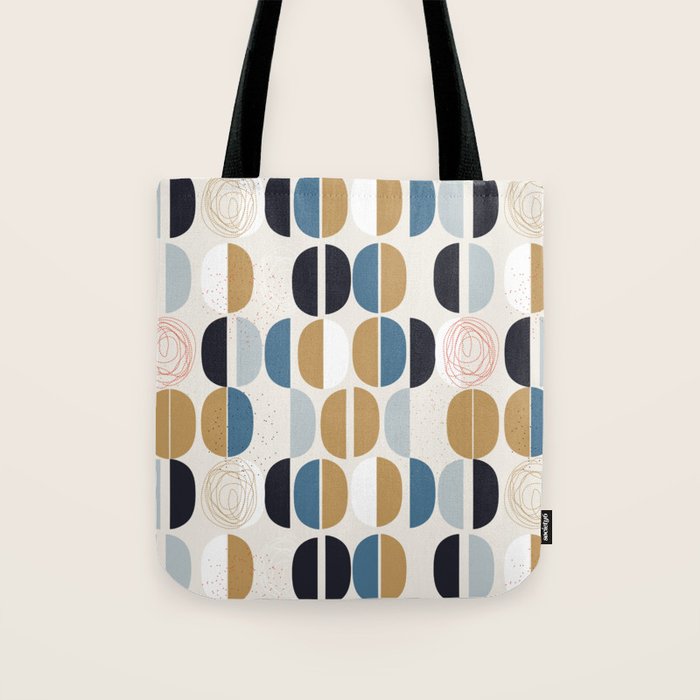 Mid century geometric pattern Tote Bag Gallery Image 1