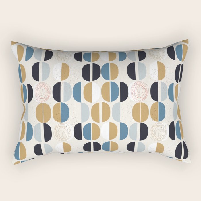 Mid century geometric pattern Rectangular Pillow Gallery Image 1