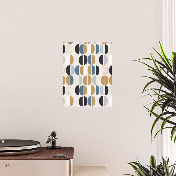 Mid century geometric pattern Poster Gallery Image 2