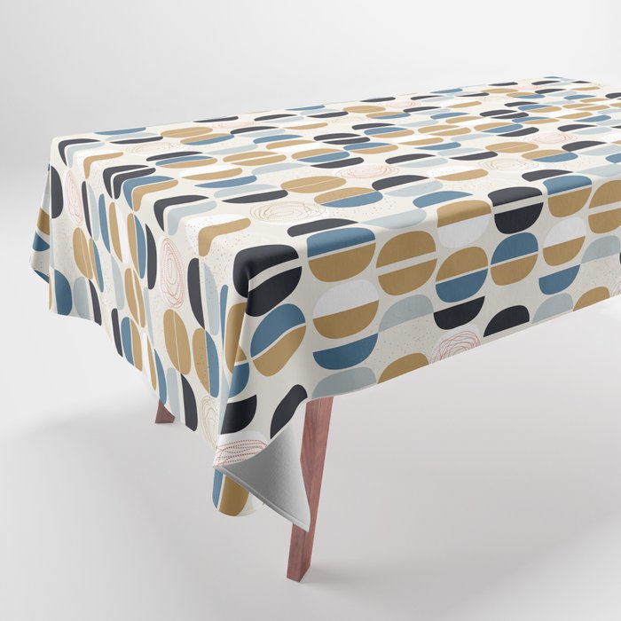 Mid century geometric pattern Tablecloth Gallery Image 1