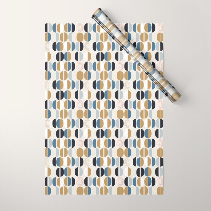 Mid century geometric pattern Wrapping Paper Gallery Image 1