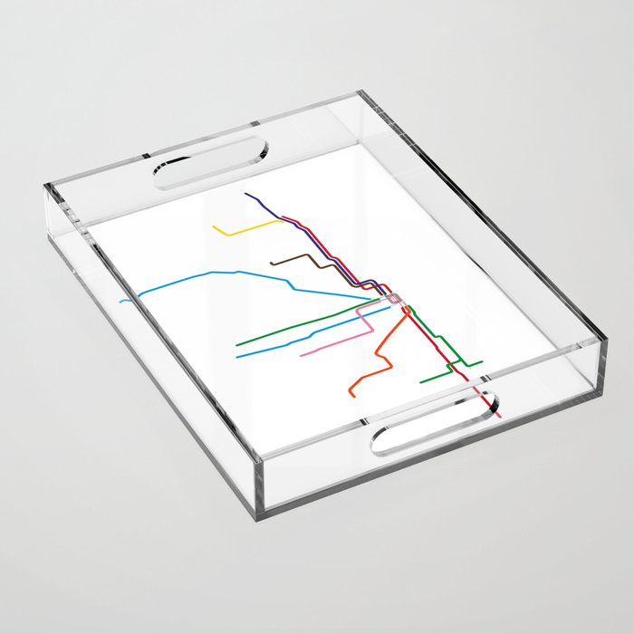 Chicago Transit Map Acrylic Tray Gallery Image 1