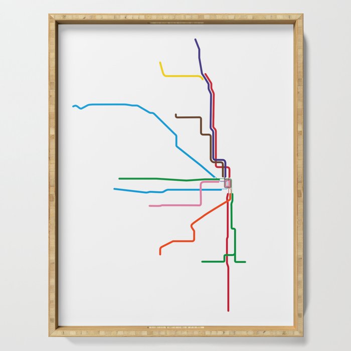 Chicago Transit Map Serving Tray Gallery Image 1