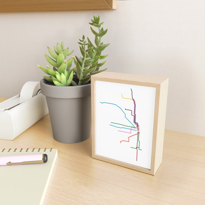 Chicago Transit Map Mini Art Print Gallery Image 2