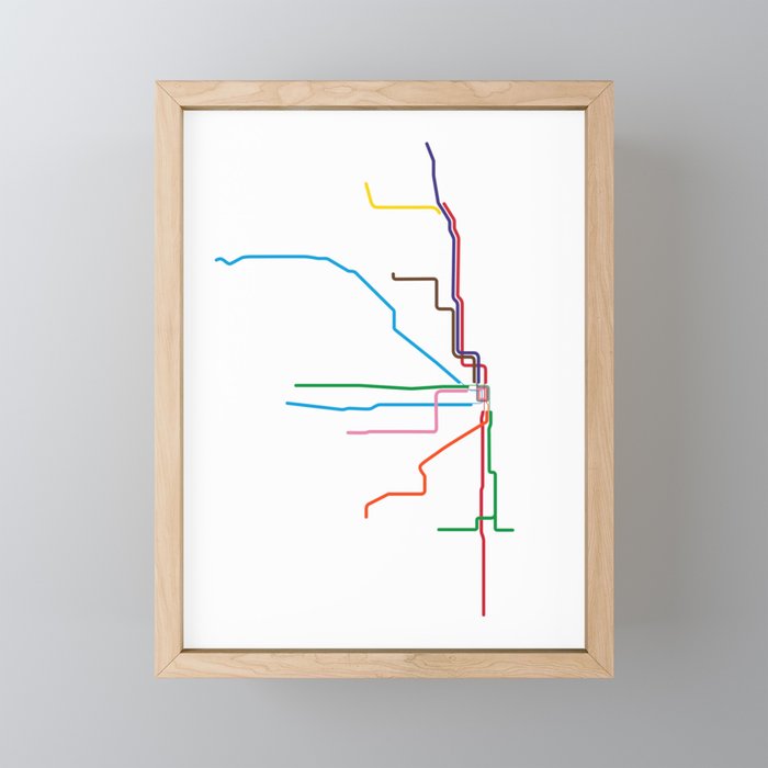 Chicago Transit Map Mini Art Print Gallery Image 1