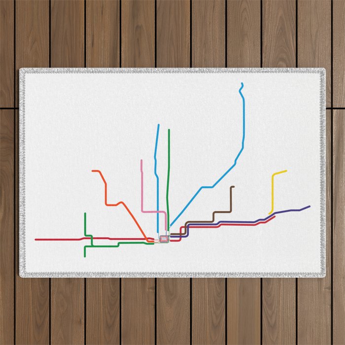 Chicago Transit Map Outdoor Rug Gallery Image 1