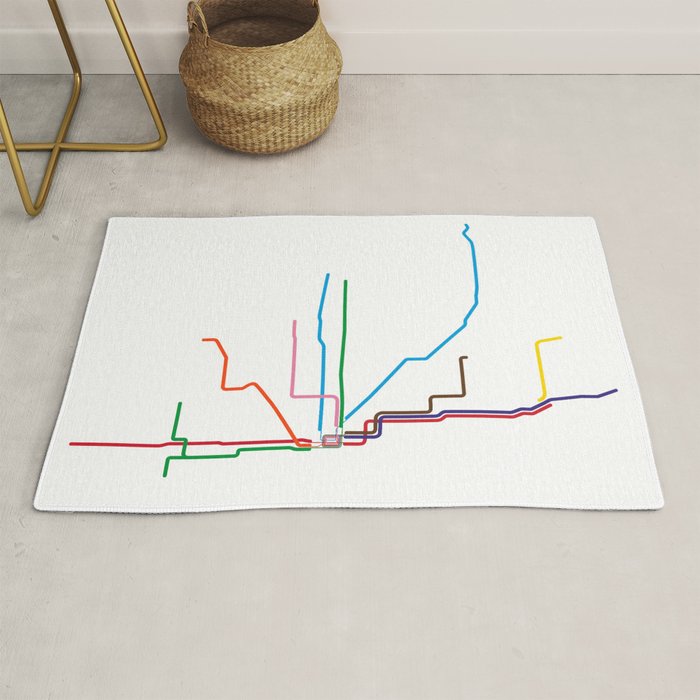 Chicago Transit Map Rug Gallery Image 1