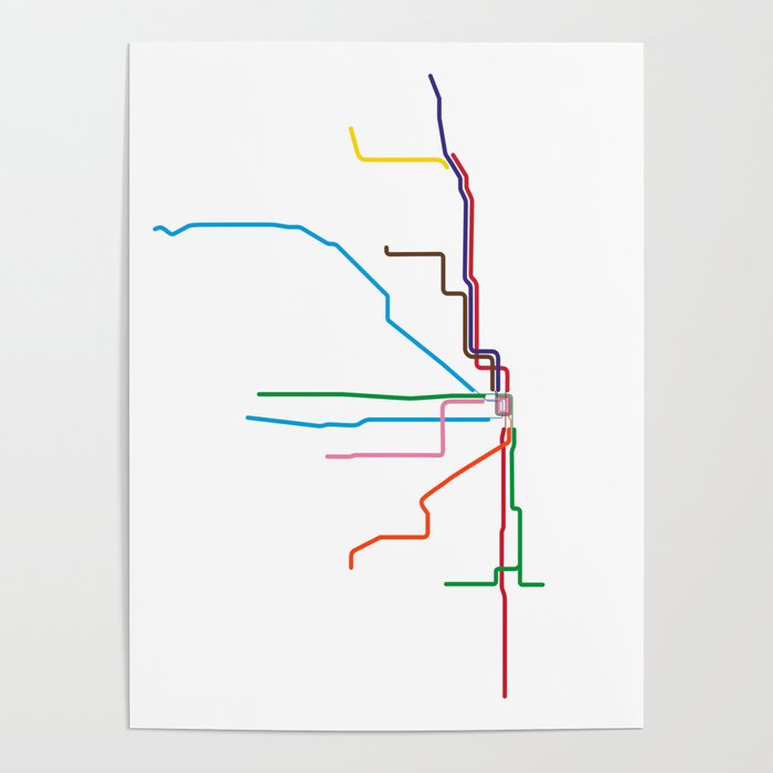 Chicago Transit Map Poster Gallery Image 4