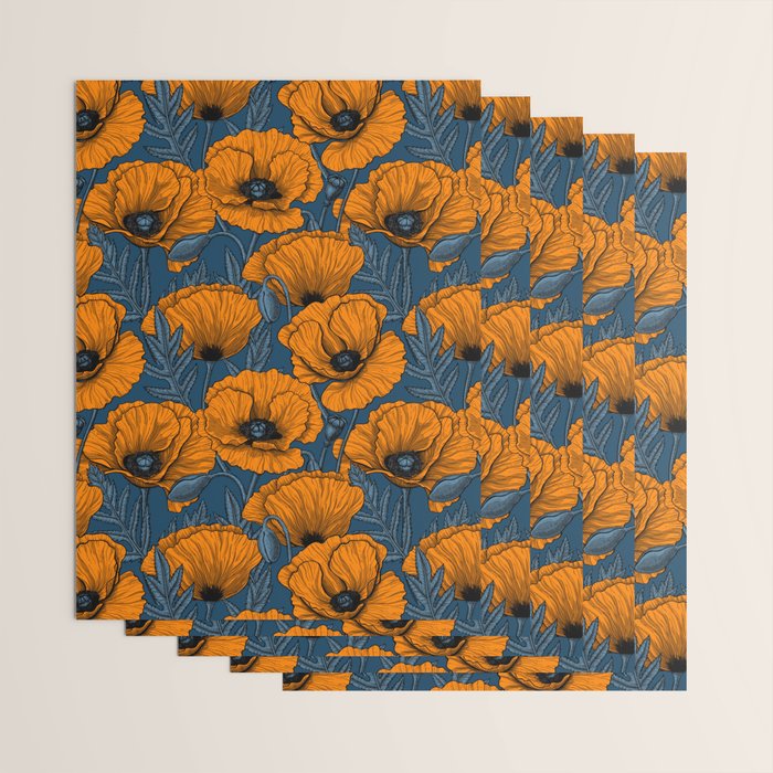 Orange poppies Wrapping Paper Gallery Image 3
