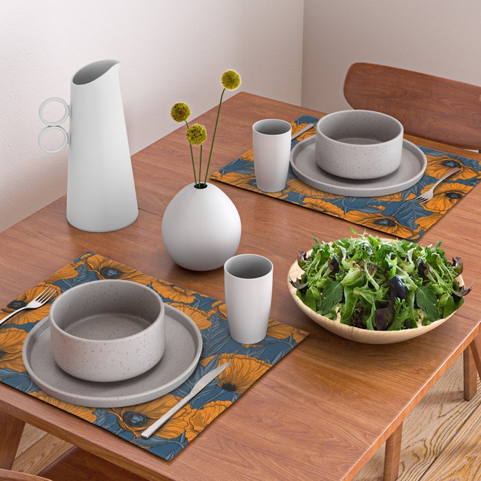 Orange poppies Placemat Gallery Image 2