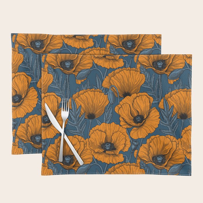 Orange poppies Placemat Gallery Image 1