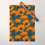 Orange poppies Wrapping Paper Gallery Image 1