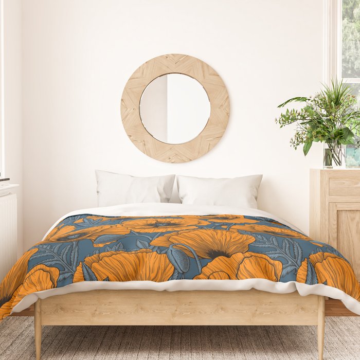 Orange poppies Duvet Cover Gallery Image 3