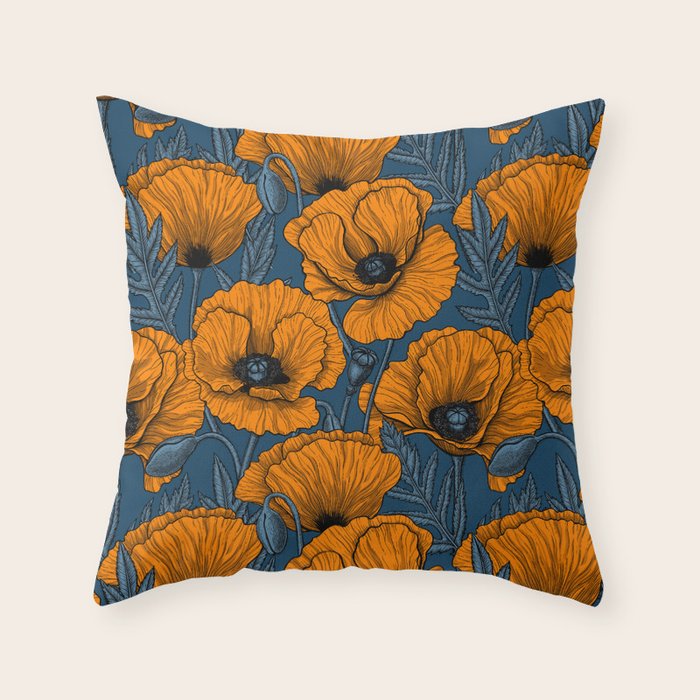 Orange poppies Throw Pillow Gallery Image 6