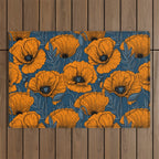 Orange poppies Outdoor Rug Gallery Image 1