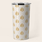 block print palm in golden on natural Travel Mug Gallery Image 1