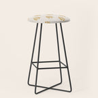 block print palm in golden on natural Stool Gallery Image 1