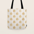 block print palm in golden on natural Tote Bag Gallery Image 1