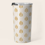 block print palm in golden on natural Travel Mug Gallery Image 3