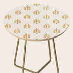 block print palm in golden on natural Side Table Gallery Image 2