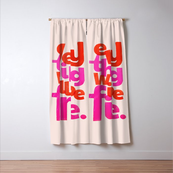 Everything Will Be Fine Typography Window Curtain Gallery Image 3
