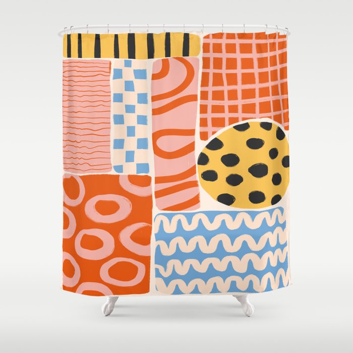 Mid Century Collage | PATTERN 03: The Retro Edition Shower Curtain Gallery Image 1