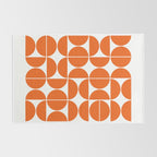 Mid Century Modern Geometric 04 Orange Rug Gallery Image 2