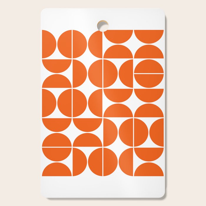 Mid Century Modern Geometric 04 Orange Cutting Board Gallery Image 1