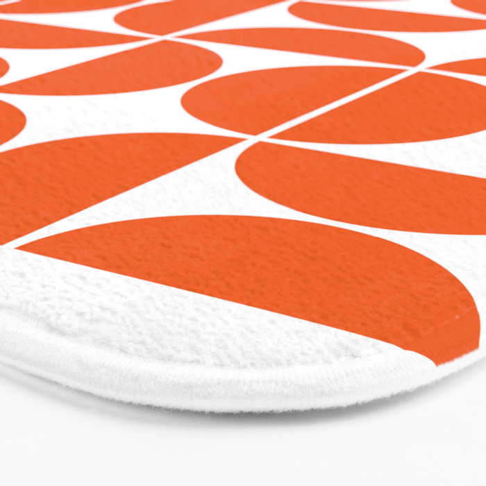 Mid Century Modern Geometric 04 Orange Bath Mat Gallery Image 3