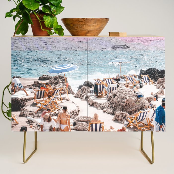 Beach Day, Travel Photography Digital Wall Decor, Tropical Beach Island Collage Credenza Gallery Image 1