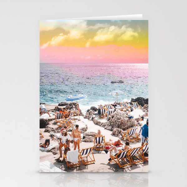 Beach Day, Travel Photography Digital Wall Decor, Tropical Beach Island Collage Stationery Card Gallery Image 2