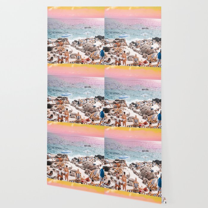 Beach Day, Travel Photography Digital Wall Decor, Tropical Beach Island Collage Wallpaper Gallery Image 2