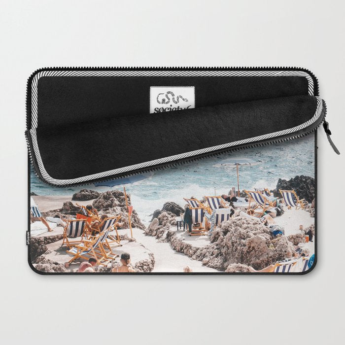 Beach Day, Travel Photography Digital Wall Decor, Tropical Beach Island Collage Laptop Sleeve Gallery Image 2