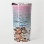 Beach Day, Travel Photography Digital Wall Decor, Tropical Beach Island Collage Travel Mug Gallery Image 3