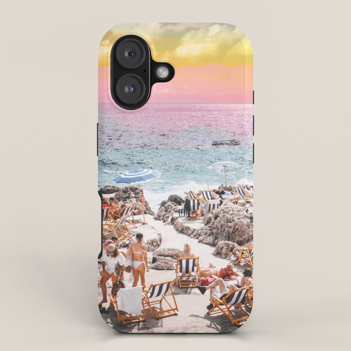 Beach Day, Travel Photography Digital Wall Decor, Tropical Beach Island Collage iPhone Case Gallery Image 1