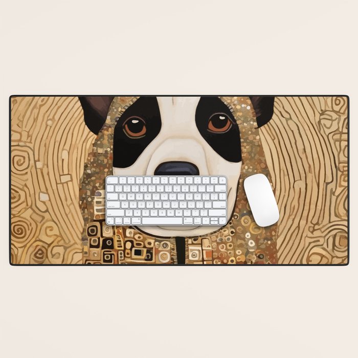 Klimt Dog with Beautiful Geometric Hoody Desk Mat Gallery Image 1