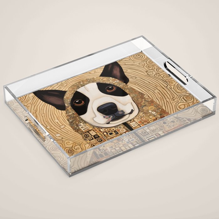 Klimt Dog with Beautiful Geometric Hoody Acrylic Tray Gallery Image 1