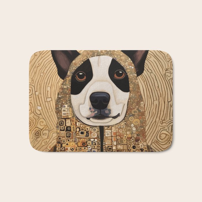Klimt Dog with Beautiful Geometric Hoody Bath Mat Gallery Image 1