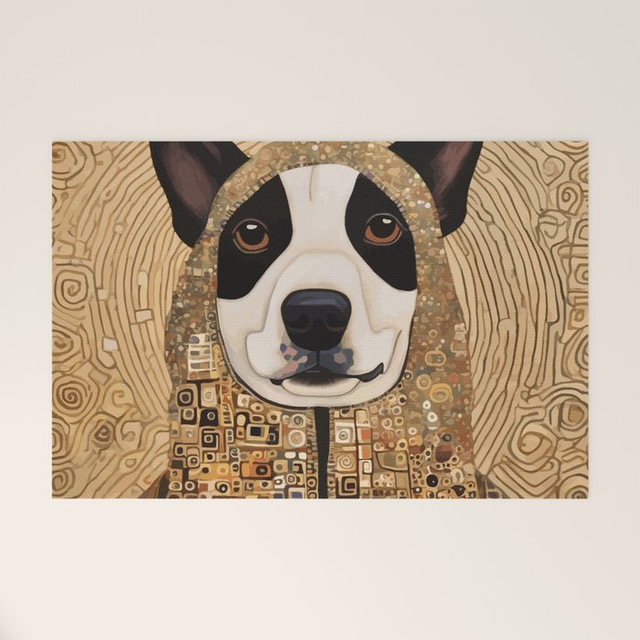 Klimt Dog with Beautiful Geometric Hoody Welcome Mat Gallery Image 1