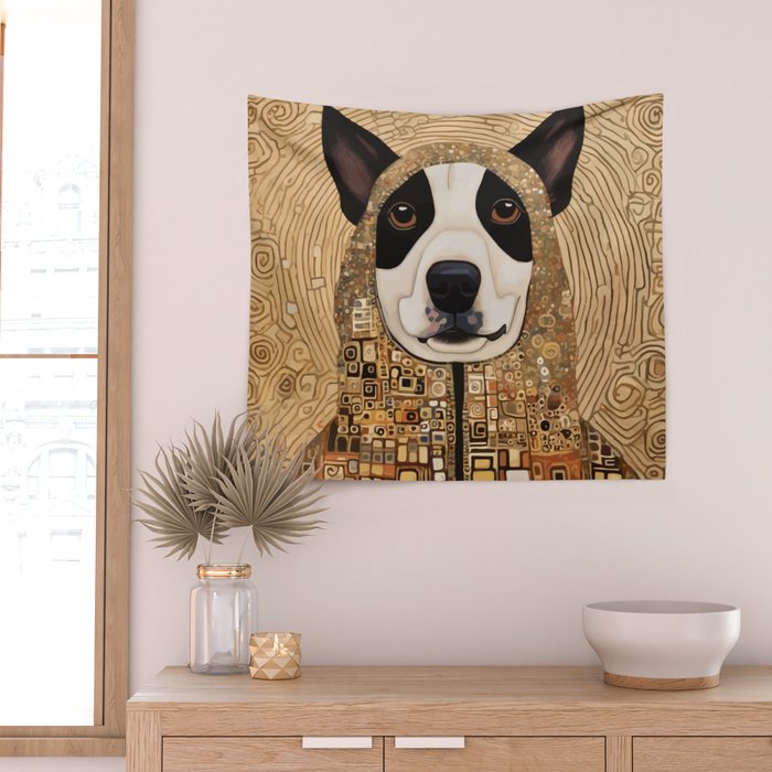 Klimt Dog with Beautiful Geometric Hoody Wall Tapestry Gallery Image 2