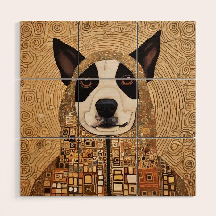 Klimt Dog with Beautiful Geometric Hoody Wood Wall Art Gallery Image 1