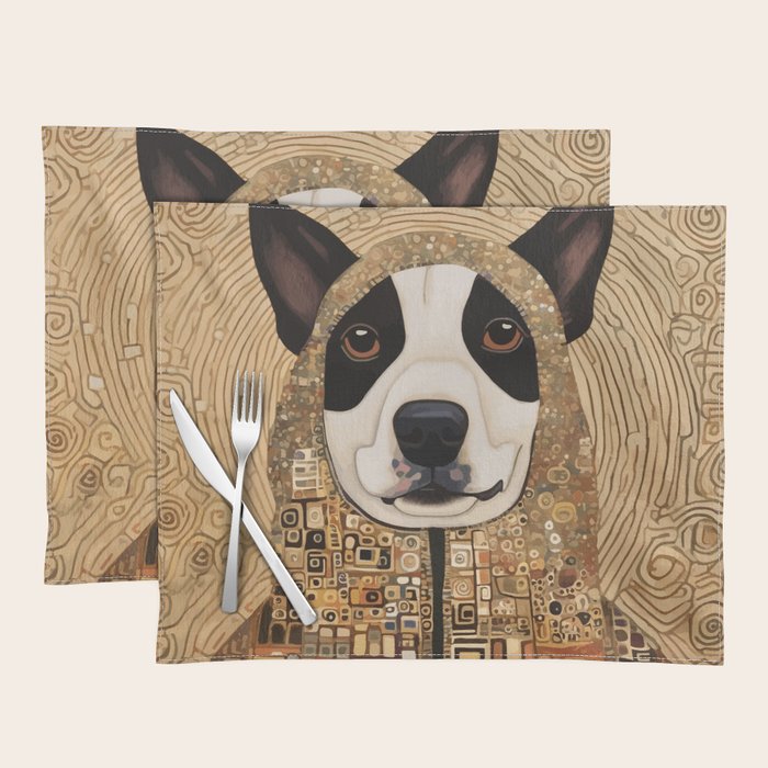 Klimt Dog with Beautiful Geometric Hoody Placemat Gallery Image 1