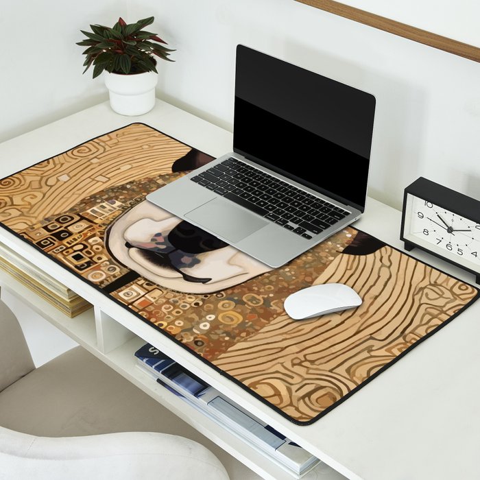 Klimt Dog with Beautiful Geometric Hoody Desk Mat Gallery Image 2