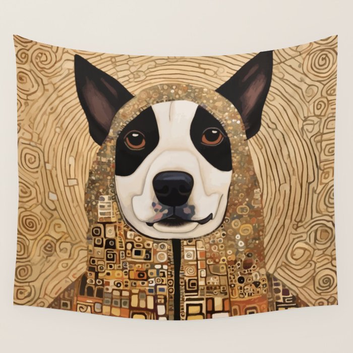 Klimt Dog with Beautiful Geometric Hoody Wall Tapestry Gallery Image 1