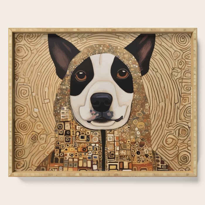 Klimt Dog with Beautiful Geometric Hoody Serving Tray Gallery Image 1